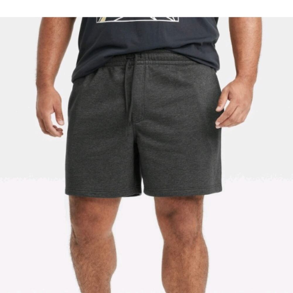 Fleece Pull-On Shorts Goodfellow & Co Dark Gray 3XL Cotton Blend Midweight